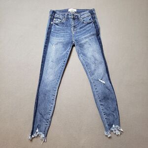 Pistola Womens Audrey Side Stripe Distressed Raw Hem P6730MTW-STT Jeans Size 25